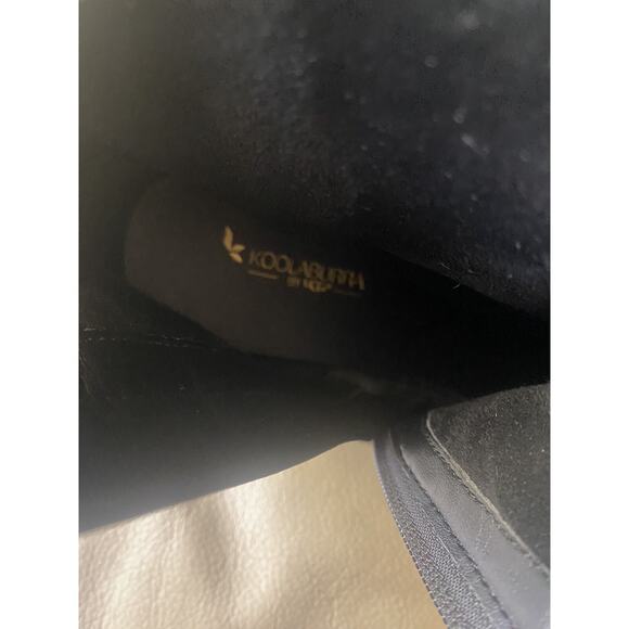 Koolaburra UGG Kenz Black Suede Tassel Block Heel Ankle Boots Size 8 - Picture 7 of 7